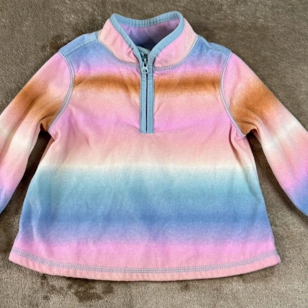 OSHKOSH B'GOSH Girls 1/4 Zip Colorful Fleece & Carters Zip up Hoodie SIZE 18M - Picture 3 of 15